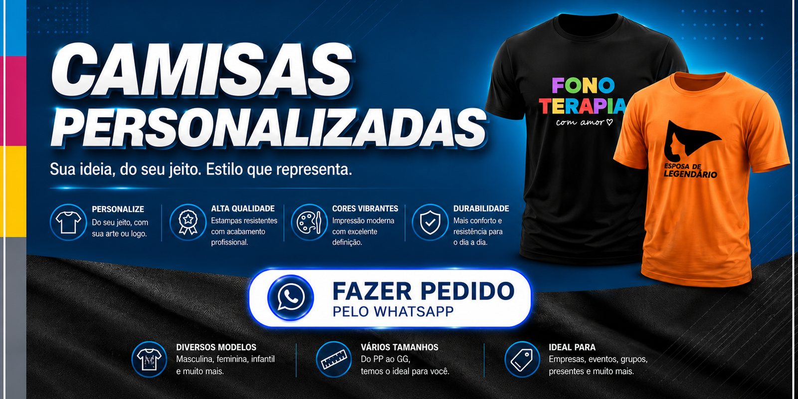Camisas personalizadas — sua ideia, do seu jeito