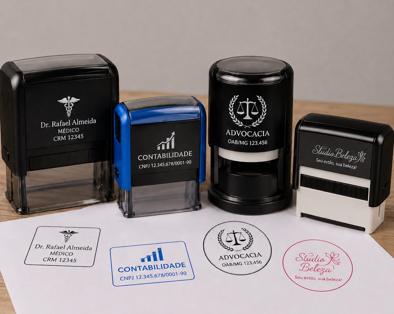Carimbos personalizados para profissionais e empresas