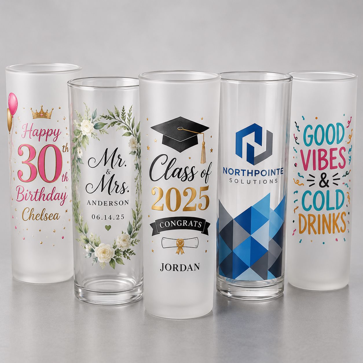 Copos long drink personalizados para festas, eventos e marcas